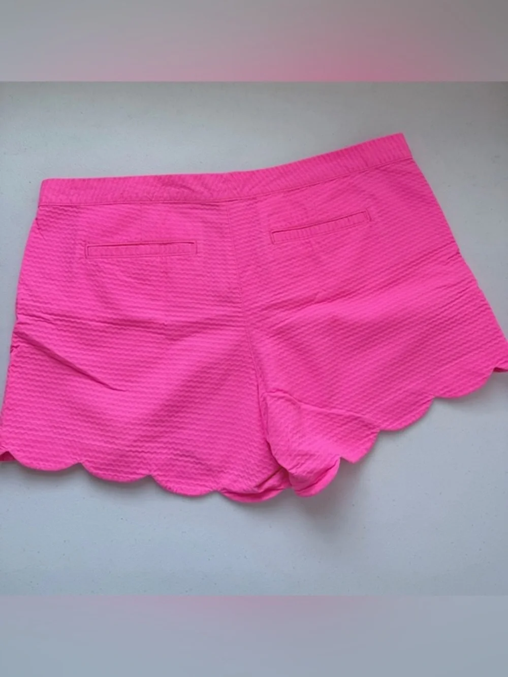 Lilly Pulitzer Buttercup‎ Shorts Pink Wave Jacquard Textured Cotton 023468 Sz 16